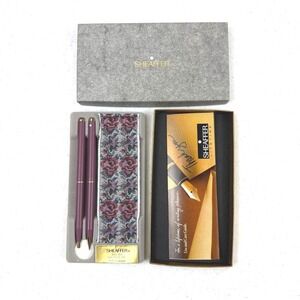 Vintage Sheaffer Ladies White Dot Rose Pink Pen and Pencil Set Gold Trim USA